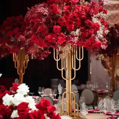 5PCS Backdrops Centerpiece Riser Floral Plate Cake Dessert Rack Gold Luxury Wedding Party Supplies Event Table Decoration Stand