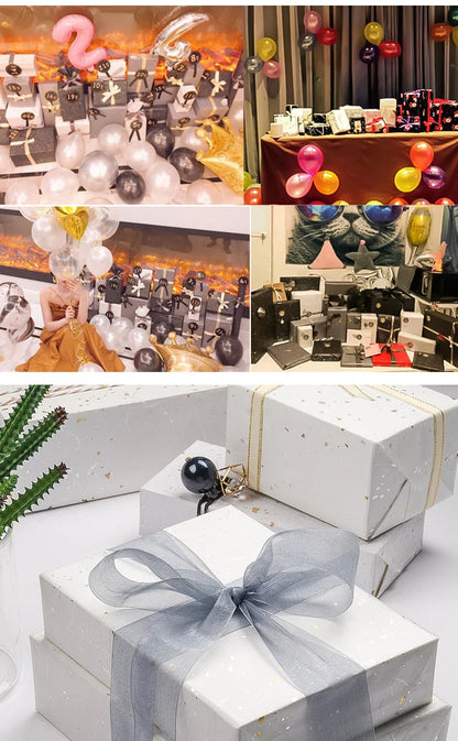 Korean Floral Wrapping Paper Set – 5 Sheets in 6 Colors with Gold/Silver Sparkle Accents