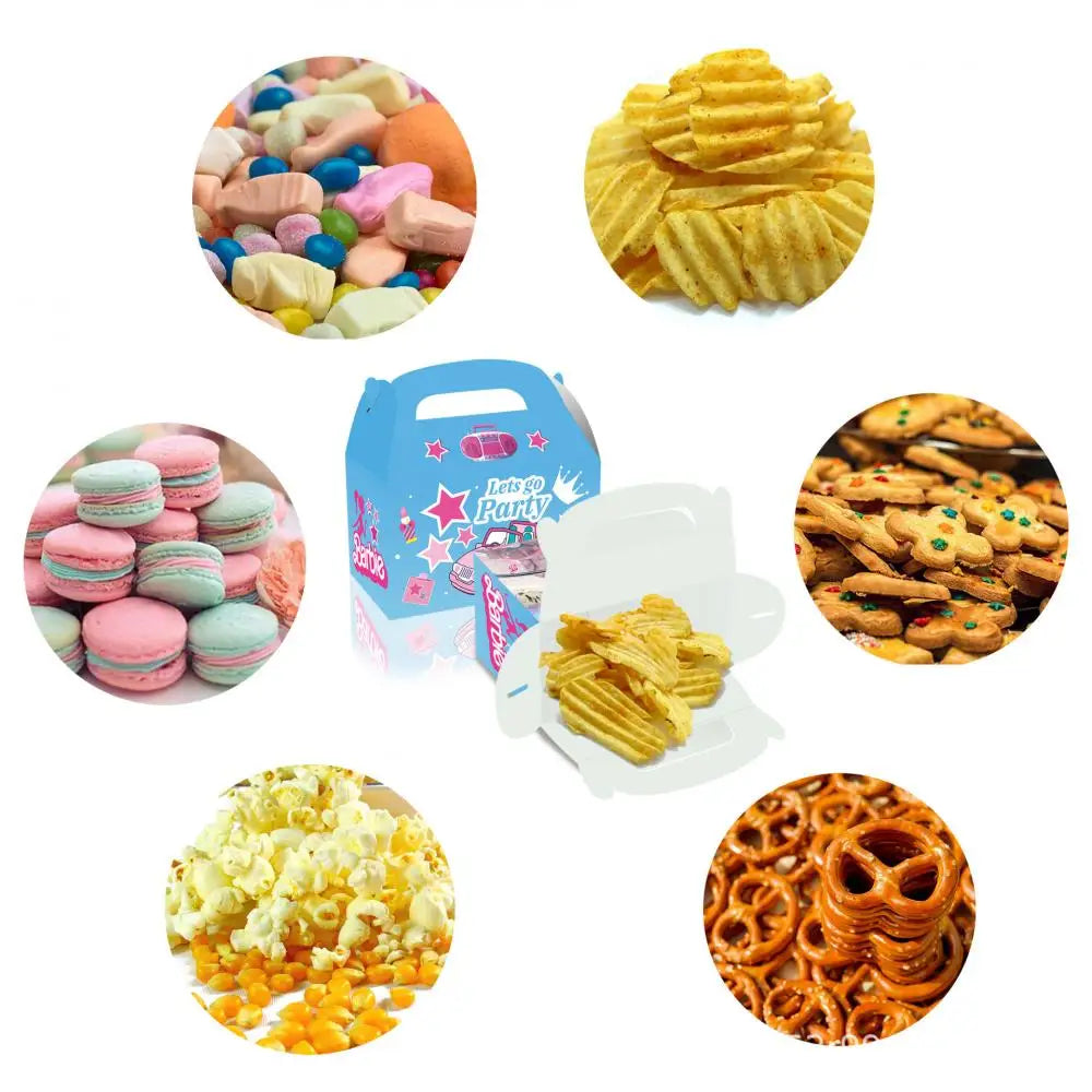 Barbie Party Decoration Supplies Vellum Gift Bag Portable Paper Box for Cake Candy Cookies Luigi Sticker Party Favors