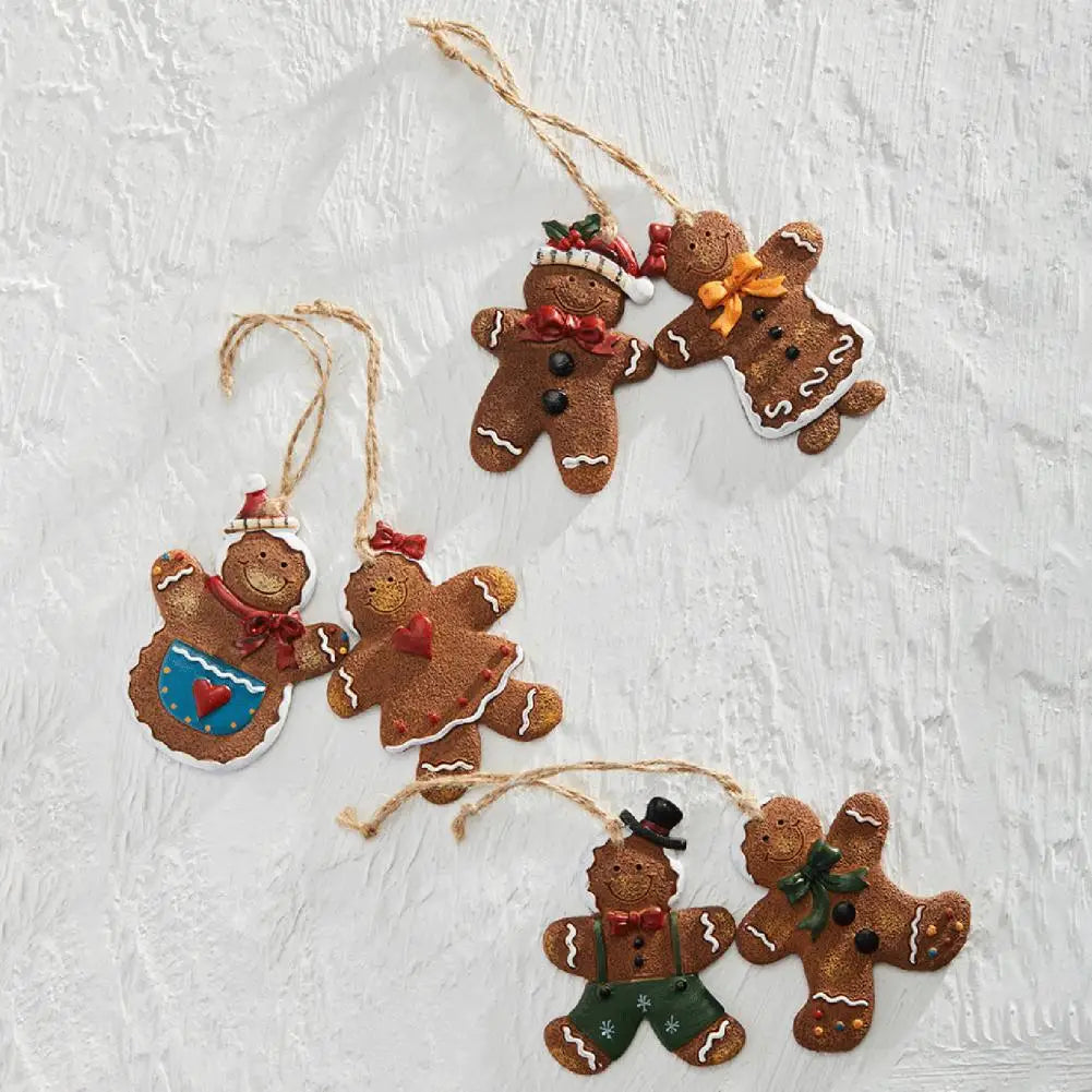 Resin Christmas Ornaments Festive Tree Ornaments Adorable Christmas Resin Gingerbread Man Ornament Festive Xmas Tree Decoration