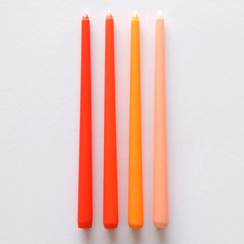 4pcs Gradient Taper Candles – Dripless &amp; Smokeless Long Rod Candles for Home Decor &amp; Events
