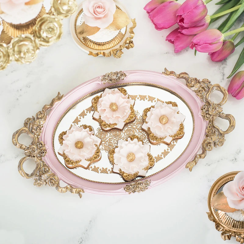 Tray Resin European Style Living Room Creative Rectangular Cake Wedding Supplies Dessert Table Decoration Jewelry Storage Medium