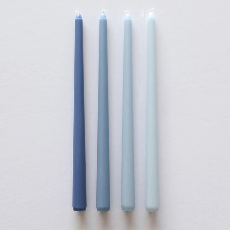 4pcs Gradient Taper Candles – Dripless &amp; Smokeless Long Rod Candles for Home Decor &amp; Events