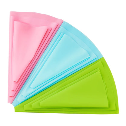 4pcs Silicone Piping Bags with Nozzles – Reusable Icing Bags for Cake Decorating &amp; Pastry Cream