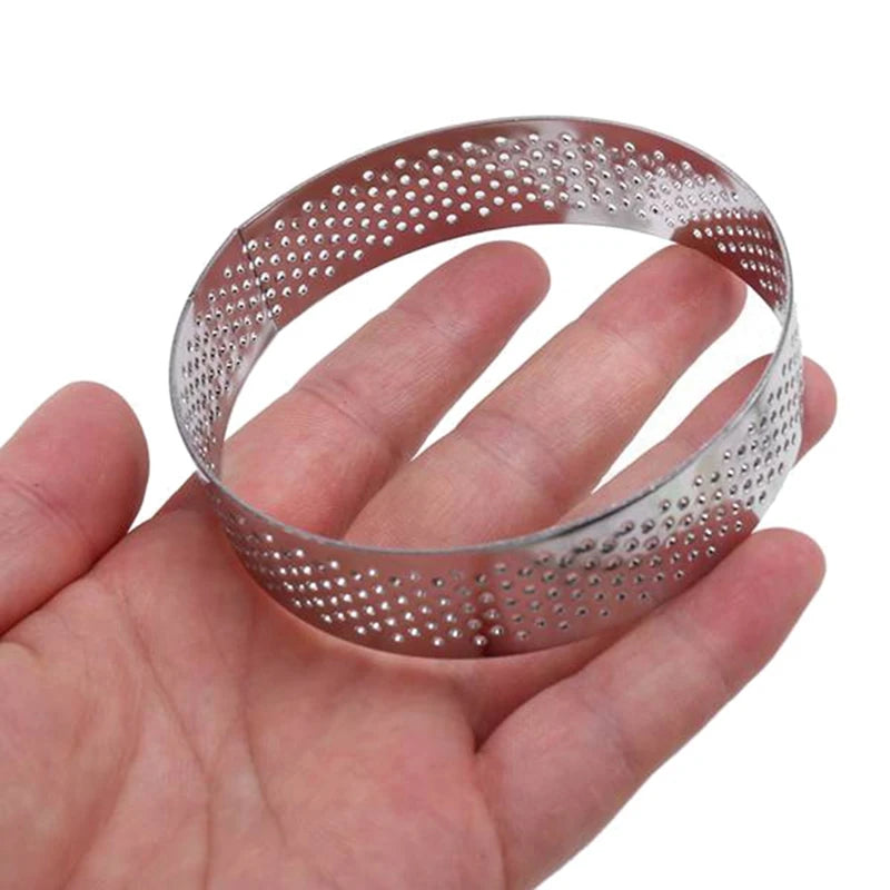 60 Pack Stainless Steel Tart Rings 3 In,Perforated Cake Mousse Ring,Cake Ring Mold,Round Cake Baking Tools