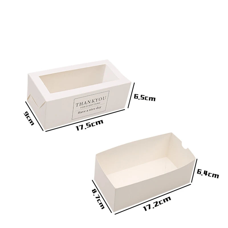 50pcs Kraft Paper Cake Boxes with Window Thank You  for Bakery, Pastries, Dessert,Cookies Gift Boxes Packaging Party Supplies