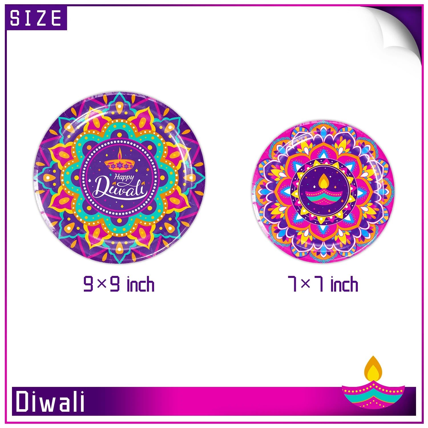 Diwali Festival Theme Festivities Party Disposable Tableware Plates Balloon Background Candle Decoration Supplies Photo Props