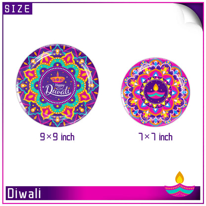 Diwali Festival Theme Festivities Party Disposable Tableware Plates Balloon Background Candle Decoration Supplies Photo Props