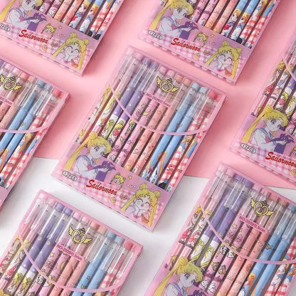 144pcs New Sell Like Hot Cakes Sailor Moon Erasable Gel Pen Cute 0.5mm Signature Pens School Office Writing Supplies Prizes Gift