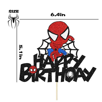 Disney Spiderman Birthday Party Cake Decorations Kids 1/2/3 Birthday Cake Toppers for Kids Boys Birthday Party Cake Decorations