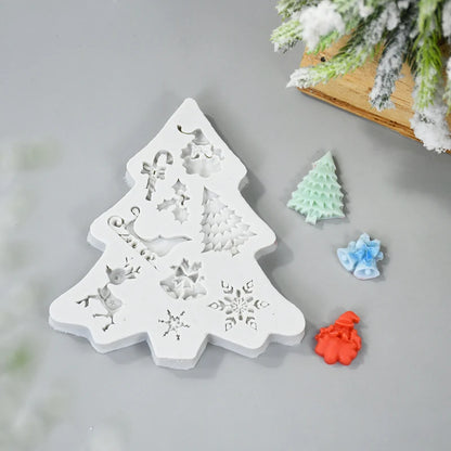 Chrsitmas Decor Silicone Molds Snowflake Xmas Tree Shape Cake Mold Baking Tool Candy Chocolate Biscuits Mould Ornament Supplies