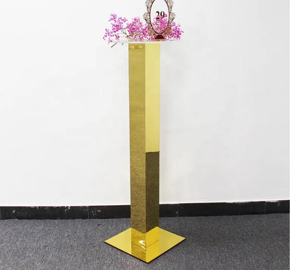 6PCS Column Mirror Acrylic Decorative Flower Wares Floral Bouquet Racks, Party Supplies Table Centerpieces Ornaments Cake Stand