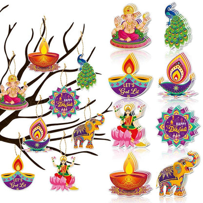 1set Diwali Pendant DIY Personal Farm Diwali Decorations For Home 2023 Happy New YearTree Hanging Ornament New Year 2024