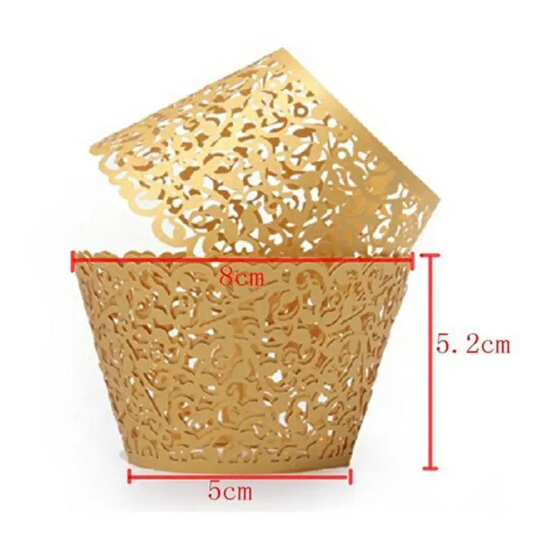 500pcs  Hollow Little Vine Lace Laser Cut Cupcake Wrapper Liner Baking Cup Paper Cake Cup DIY Baking Wedding Party Supplies