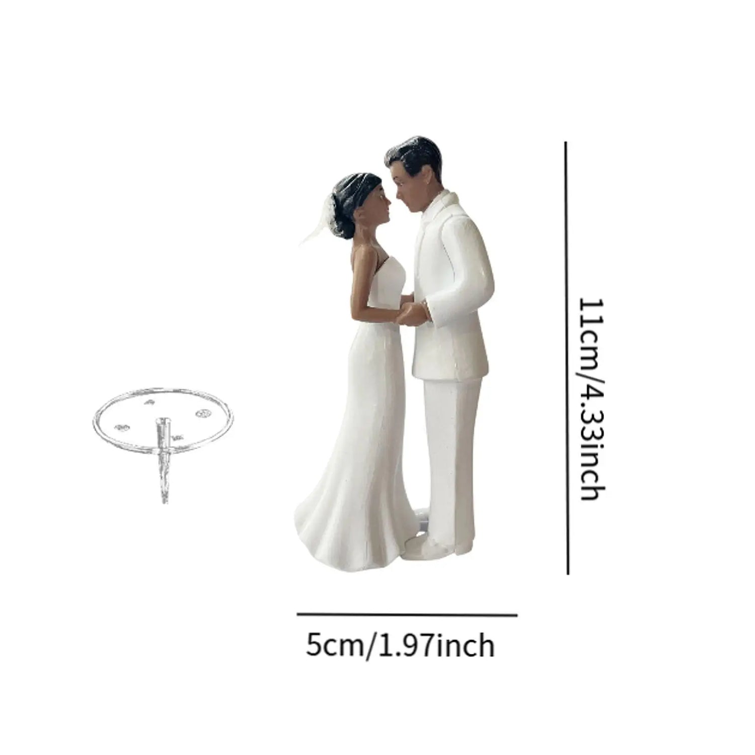 Wedding Cake Topper Accessory DIY Micro Landscape Modern Keepsake Simulated Bride Groom Figurine Decoration for Bridal Showers