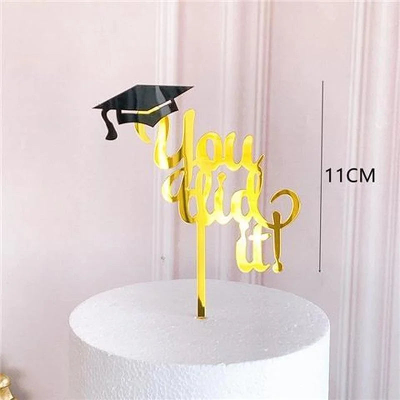 Congrats Grad Cake Topper Acrylic You Did It Class of 2023 Cake Topper for College Graduations Celebrate Party Cake Decorations