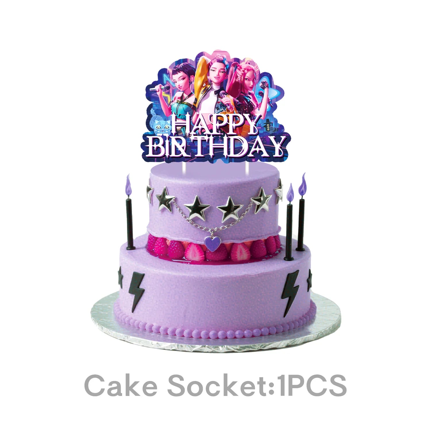 Demon Hunters Cake Topper、Saja Boys Birthday Decorations Cupcake Toppers ，Theme Party Supplies, Kpop Birthday Cake Decorations