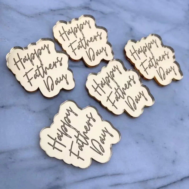 10/5pcs Acrylic Best Father Ever Happy Father`s Day Cake Toppers for Father`s Day Baking Cake Decor Happy Birthday Decoration