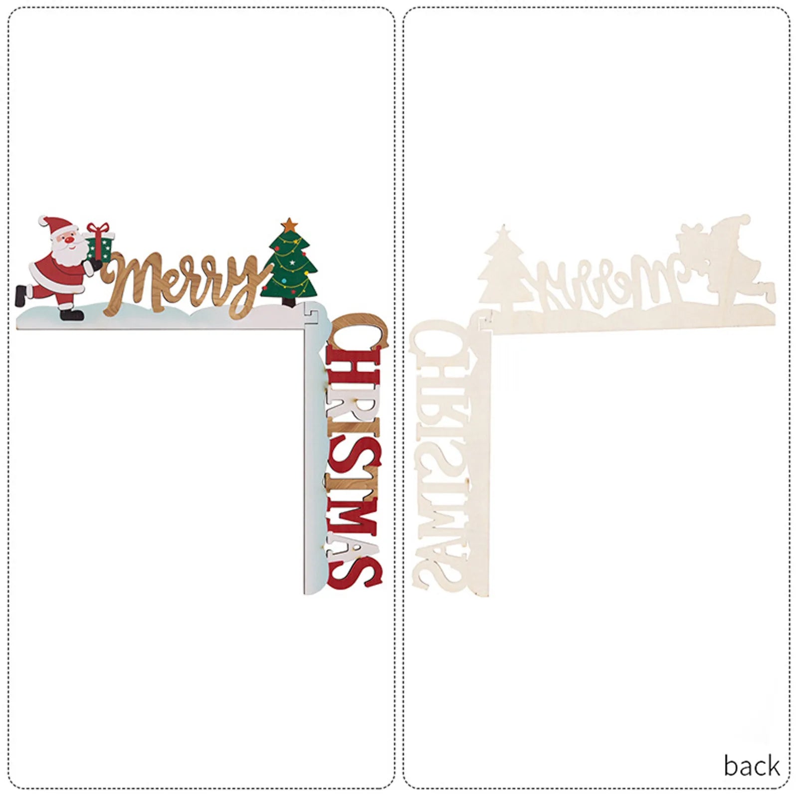 Wall Decor Christmas Door Frame Hanging Wooden Creative Letters Cartoon Old Man Christmas Tree Modeling Suministros NavideñOs