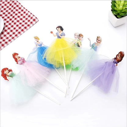 1pcs/Lot Frozen Elsa Anna Princess Cake Cupcake Toppers Cake Flag Girls Birthday Party Decoration Anniversaire Cake Supplies