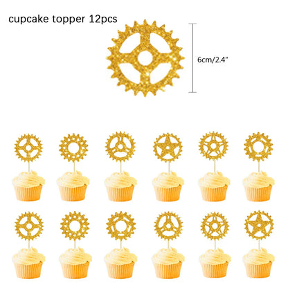 Bicycle Cake Topper Happy Birthday Partyy Supplies Banner Cake Cupcake Decorations for Kids Boy Girl Sport Themed Party Supplies