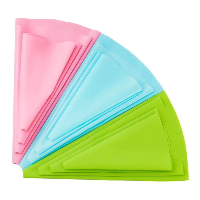 4pcs Silicone Piping Bags with Nozzles – Reusable Icing Bags for Cake Decorating &amp; Pastry Cream