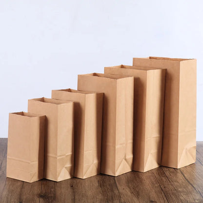 25/50pcs kraft paper bags brown exquisite gift bag recyclable takeout bags food baking packaging bag candy storage wholesale
