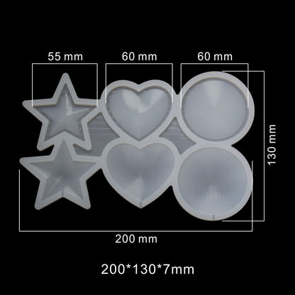 Round Love Star Epoxy Mold DIY Chocolate Coral Cheese Lollipop Silicone Mold Cake Decoration Accessories Baking Accessories