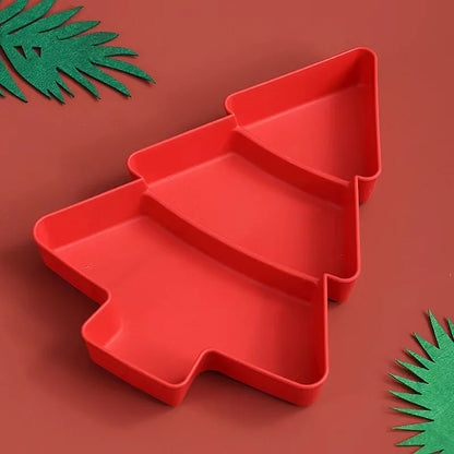 Creative Christmas Tree Shaped Tray Candy Snack Nuts and Dried Fruits Plastic Tray Bar Table Accessorie Dessert Plates Tableware