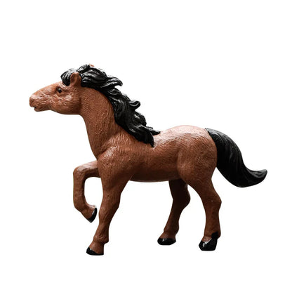 Horse Cake Decoration Plastic Horse Realistic Toy Pony Figures Walking Animal Mini Barn Toys Kids  Cowboy Birthday Party Supplie
