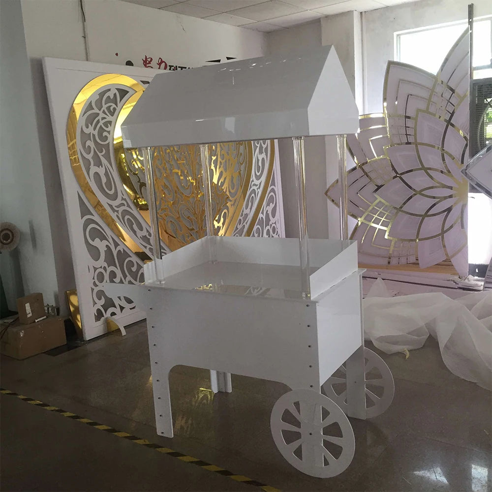 Hot Recommend Cake Candy Dessert Food Cart With Wheels Wedding Event Supplies Birthday Party Decoration