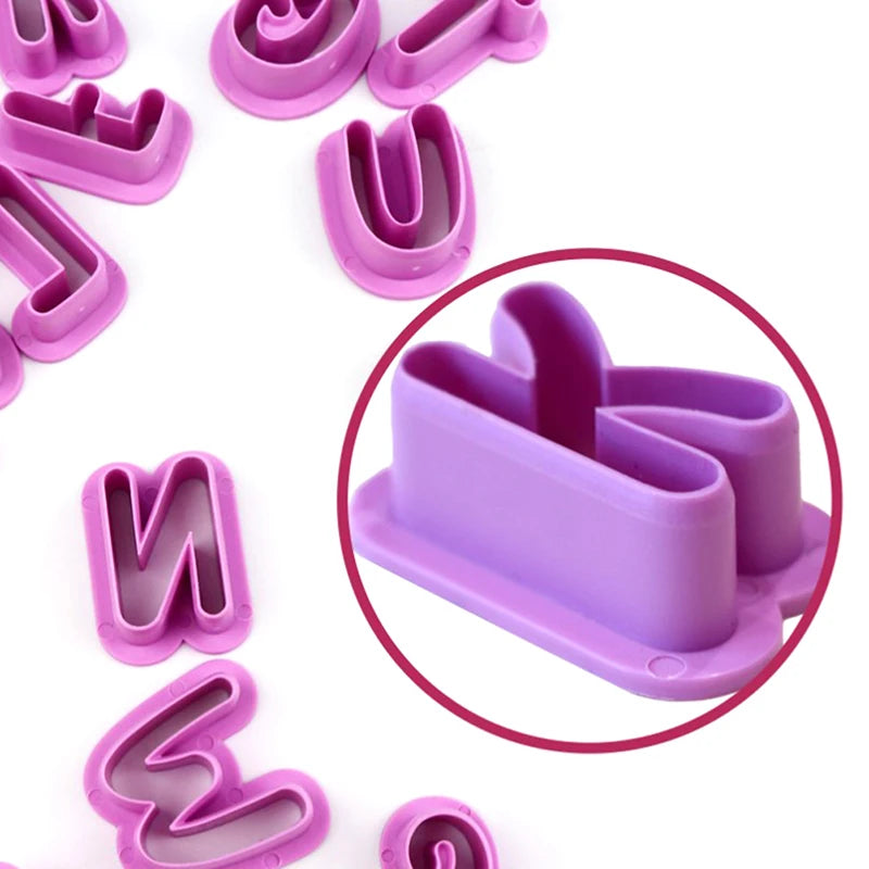 New Plastic Cake Mould DIY Alphabet Letter Impress Biscuit Cookie Cutter Press Stamp Embosser Fondant Mold 1 Set Cake Stand