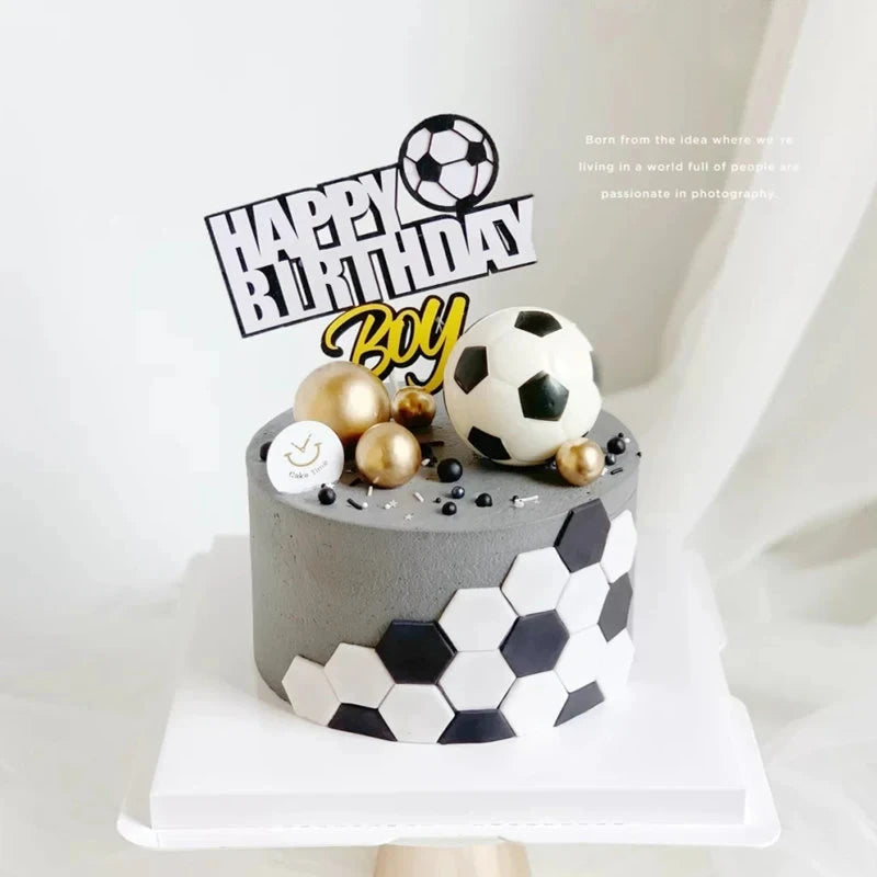 Passion Football Theme Party Soccer Cupcake Topper Flags Decoration Happy Birthday Cake Toppers Boy Kids Birthday Party Supplies