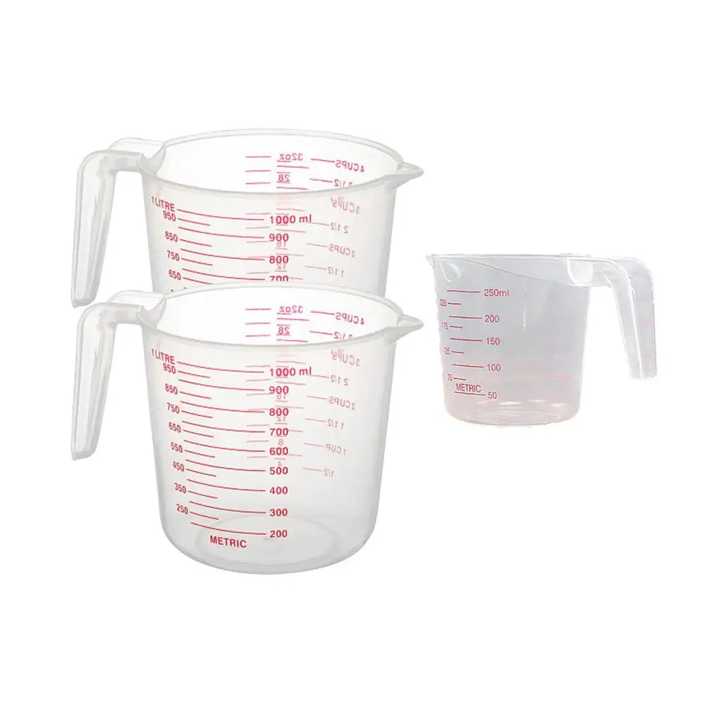 3 Pcs Measuring Cups Kitchen Tools Plastic Baking Measuring Cup Liquid Container Graduations Dry Ingredients