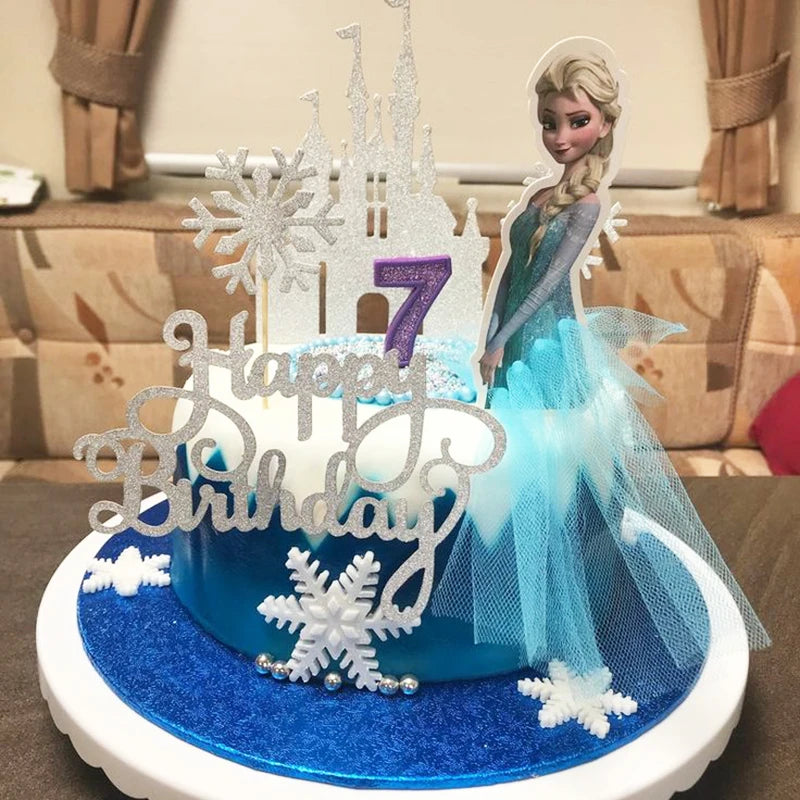 Disney Princess Cake Decoration Frozen Elsa Anna Princess Cake Cupcake Toppers Baby Shower Birthday Supplies Party Cake Decor