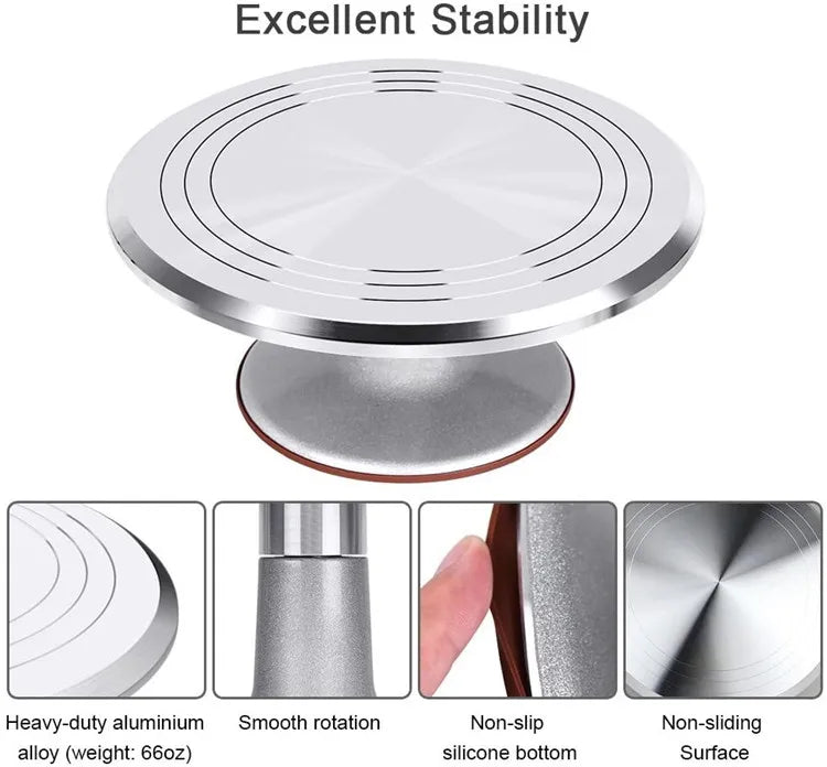 Stainless Steel Spatula Kits Supplies Decorating Cake Tool Set Cake Turntable for Cake Decoration Baking Accessories