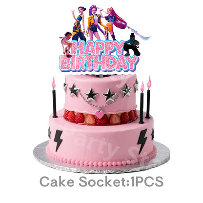 Demon Hunter Cake Decoration Cupcake Toppers Birthday Decorating Girls Kids Boy Party Decorations Baby Shower Party Favors