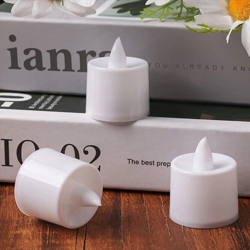 12-1Pcs Colorful LED Candles Battery Operated Flameless Tealight Fake Candles Lamp Wedding Birthday Party Home Decoration Lights