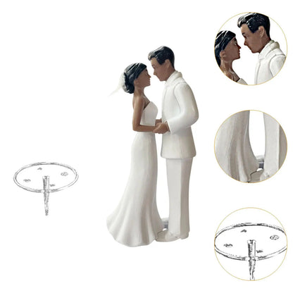 Wedding Cake Topper Accessory DIY Micro Landscape Modern Keepsake Simulated Bride Groom Figurine Decoration for Bridal Showers