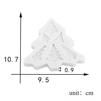 Chrsitmas Decor Silicone Molds Xmas Tree Shape DIY Cake Mold Candy Chocolate Biscuits Mould Reusable Tools Accessories Supplies