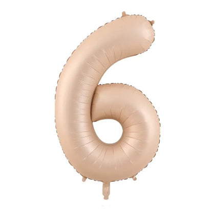 32/40Inch Cream Color Number Balloons 1-9 Large Digital Foil Helium Ball Girl Kids Adult Happy Birthday Party Decoration Wedding