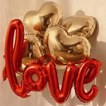 Letter Love Red Heart Bear Foil Balloons Happy Valentine’s Day Wedding Room Party Decorations Birthday Anniversary Helium Balls