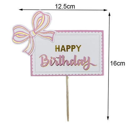 Pink Bow Cupcake Topper Pink Ballet Ribbon Bow Cake Decor Bow Themed Birthday Wedding Baby Shower Cake Topper Decor Supplies