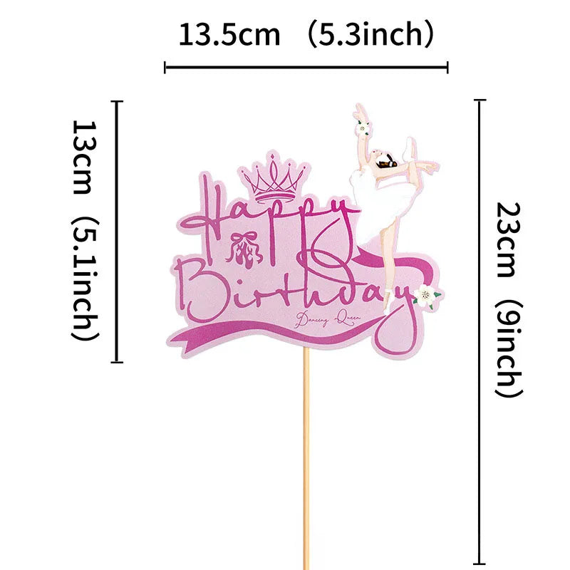 Ballet Cake Decoraitons Ballerina Cupcake Topper For Girl Happy Birthday Supplies Dancing Theme Party Decorations Cake Deors