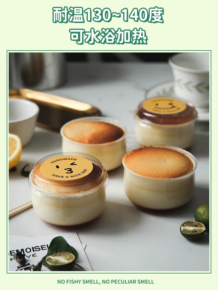 50pcs Disposable dessert cups plastic pp thick yogurt pudding cup ice cream cup diy pastry cake cups with lids party supplies