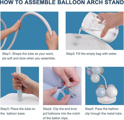 Balloon Stand Arch Free Bending Shape Stand Balloon Column with Base  Wedding Birthday Party Baby Showers Decorations 2.8M/1.9M