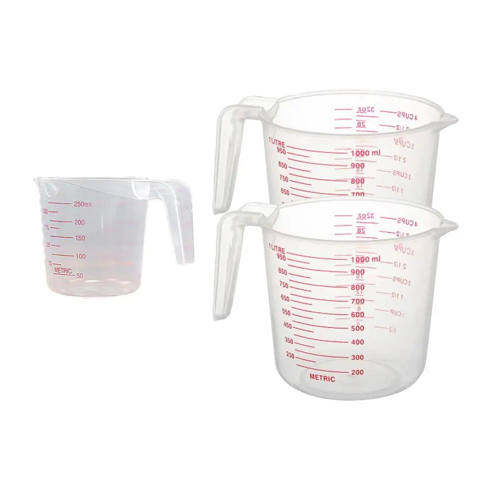 3 Pcs Measuring Cups Kitchen Tools Plastic Baking Measuring Cup Liquid Container Graduations Dry Ingredients