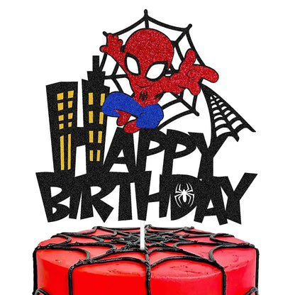 Disney Spiderman Birthday Party Cake Decorations Kids 1/2/3 Birthday Cake Toppers for Kids Boys Birthday Party Cake Decorations