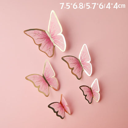 Happy Birthday Butterfly Theme Cake ToppersHandmade Painted Wedding Birthday Party Cake Decoration Party Baking Supplies Gift