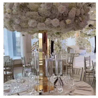 6PCS Column Mirror Acrylic Decorative Flower Wares Floral Bouquet Racks, Party Supplies Table Centerpieces Ornaments Cake Stand